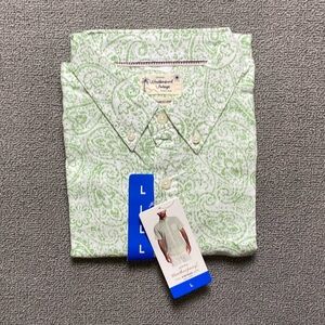 Weatherproof Vintage Men’s Large Light Green Paisley Casual Button Down